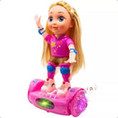 Boneca Andadora Giratória – Brinquedo Eletrônico com Música, Som e Luzes