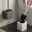Escova Sanitária com Suporte de Parede – Design Inoxidável para Limpeza de Banheiro