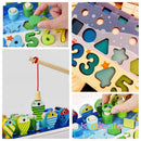 Tabuleiro Montessori de Pesca Magnética – Brinquedo Educativo com Números, Formas e Cores