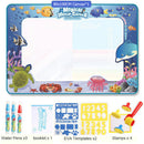 Tapete Mágico de Desenho com Água 100x80cm – Canetas Reutilizáveis e Moldes Educativos Montessori